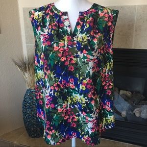 J. Crew | Abstract Floral Blouse